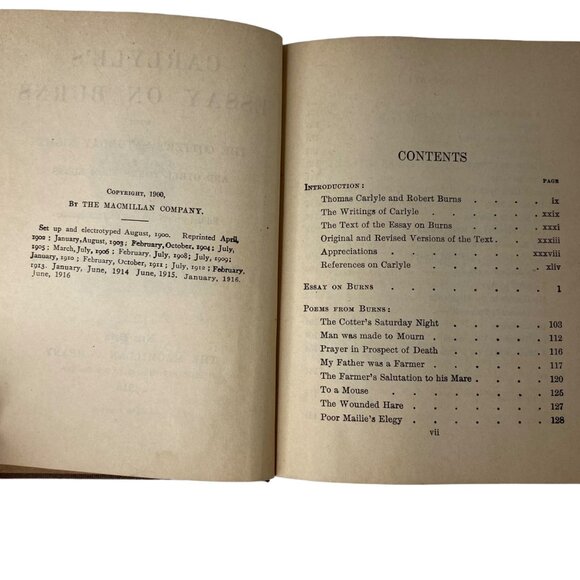 Carlyle's Essay on Burns by Willard C Gore hardcover 1916 Macmillan Co - Picture 6 of 7